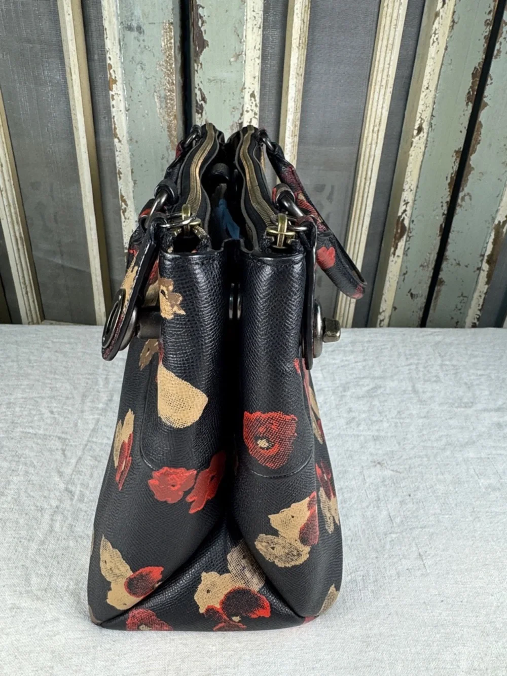 Coach Turnlock Borough Bag in Floral Print Leather. - Picture 12 of 16